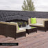 LONDON RATTAN Ottoman Outdoor Wicker Furniture Garden Sofa Lounge Foot Stool - Outdoorium