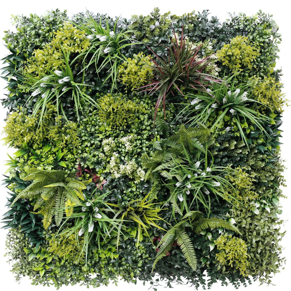 Lush Spring Vertical Garden / Green Wall UV Resistant 100cm x 100cm - Outdoorium