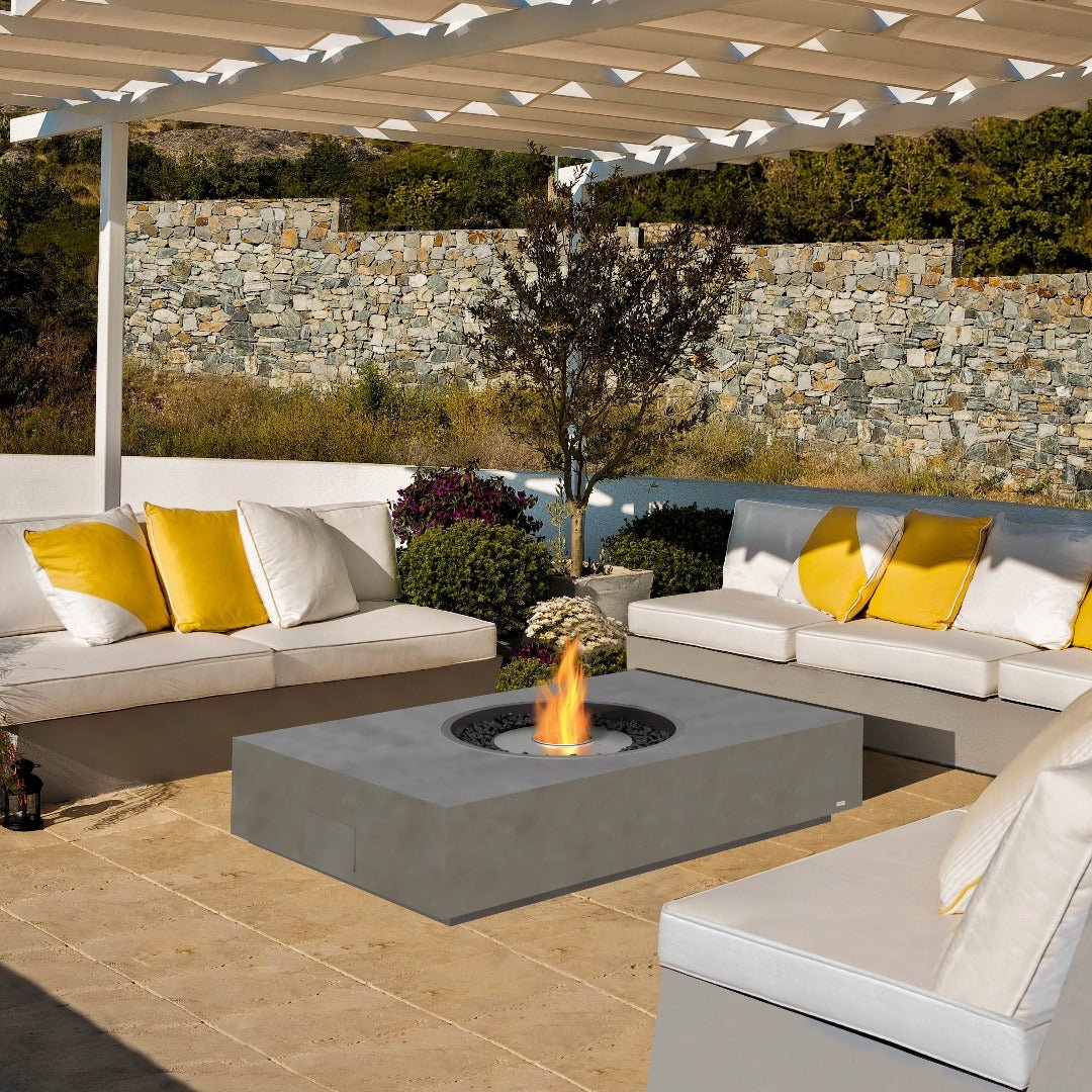 EcoSmart Martini 50 Fire Pit Table - Natural + Black Burner - Outdoorium