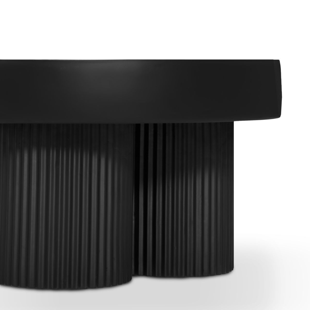 Maya Ribbed Black Coffee Table - Outdoorium