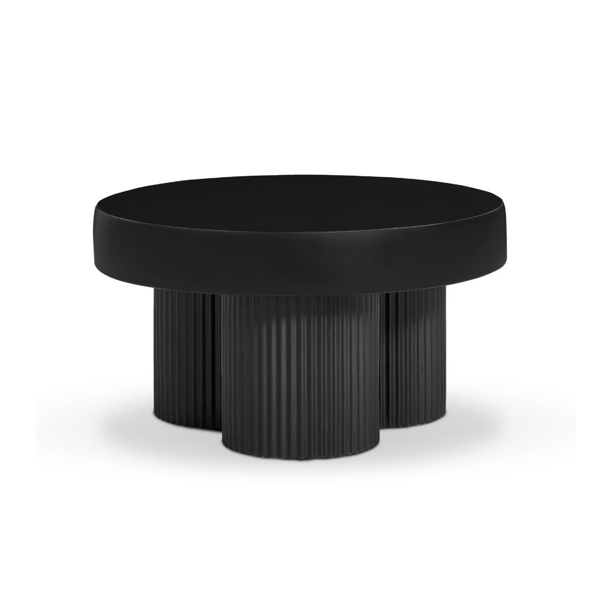 Maya Ribbed Black Coffee Table - Outdoorium