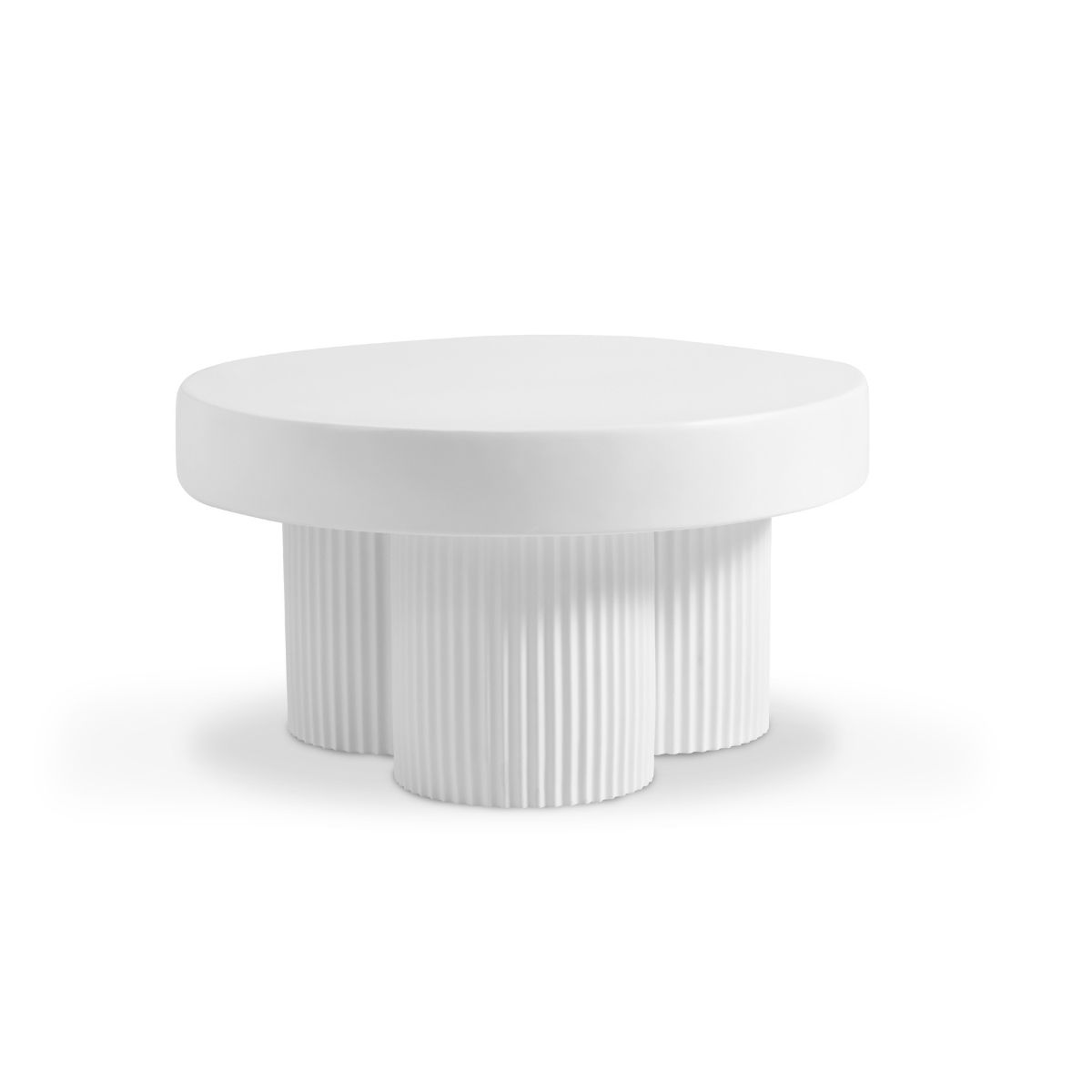 Maya Ribbed White Coffee Table - Outdoorium