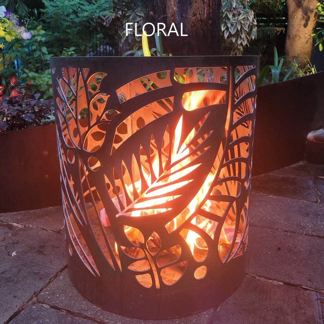 Medium Round Fire Pit | 3 Colours | 7+ Patterns - Outdoorium
