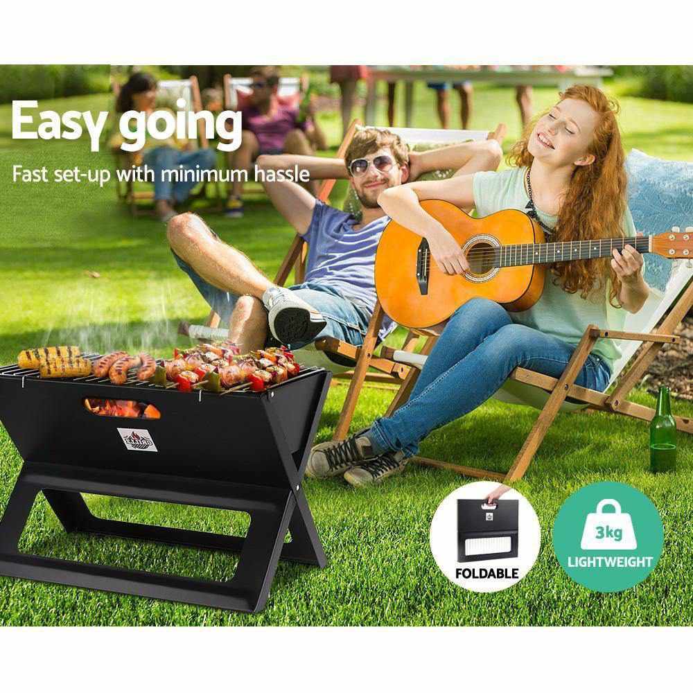Notebook Portable Charcoal BBQ Grill - Outdoorium