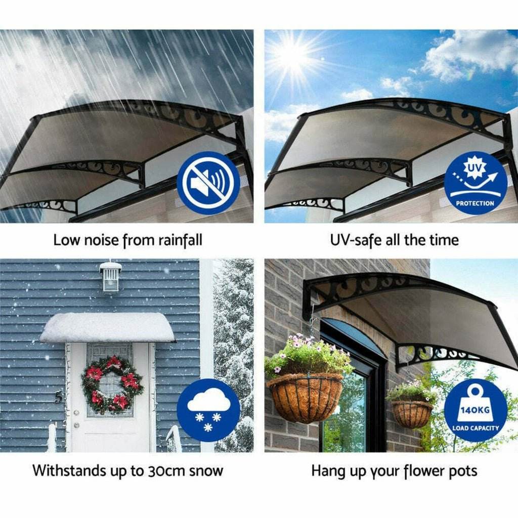 NOVEDEN Window Door Awning Canopy Outdoor UV Patio Rain Cover Tawny 1M X 3M Type 3 - Outdoorium