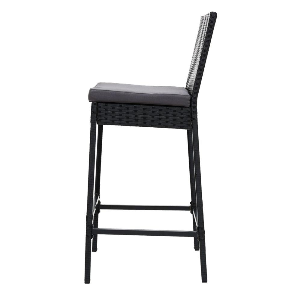 Outdoor Bar Stools Dining Chairs Rattan Furniture X2 - Outdoorium