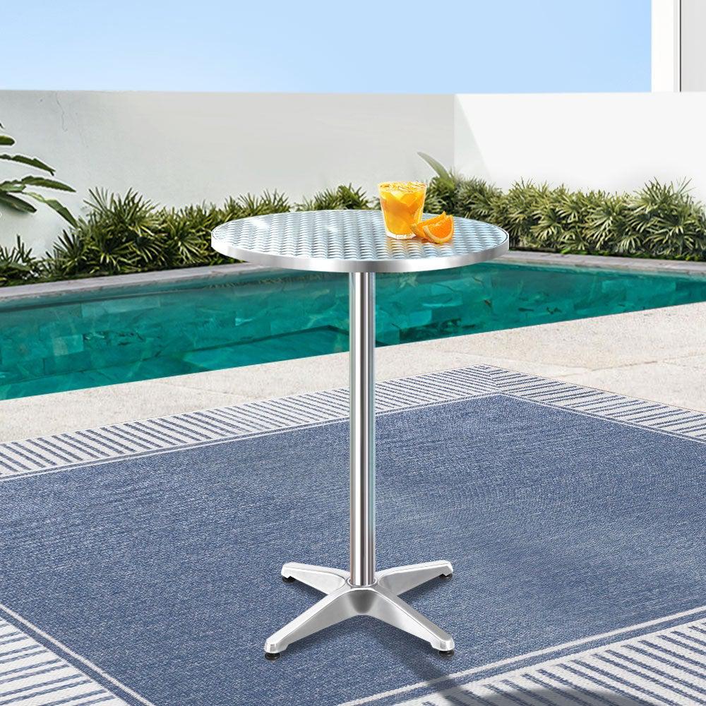 Outdoor Bar Table Indoor Furniture Adjustable Aluminium Round 70/110cm - Outdoorium