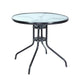Gardeon Outdoor Bar Table Glass Cafe Table Steel Side Parasol Hole | Outdoorium