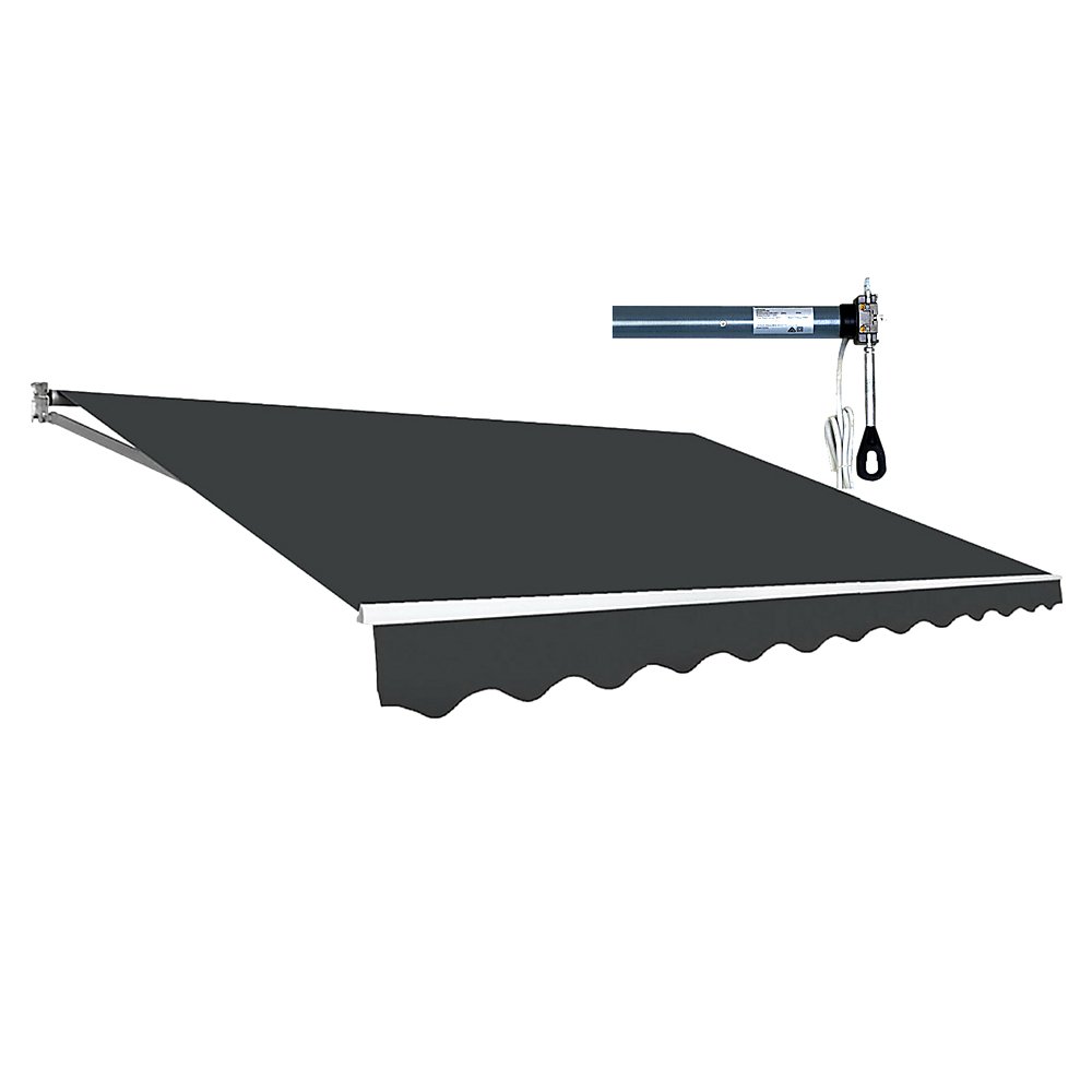 Outdoor Folding Arm Awning Retractable Sunshade Canopy Grey 4.0m x 2.5m - Outdoorium