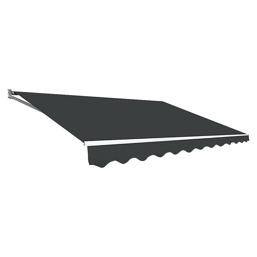 Outdoor Folding Arm Awning Retractable Sunshade Canopy Grey 5.0m x 3.0m - Outdoorium