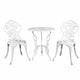 Gardeon 3PC Outdoor Setting Bistro Set Chairs Table Cast Aluminum Patio Furniture Rose White | Outdoorium