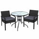 Gardeon 3PC Bistro Set Outdoor Furniture Rattan Table Chairs Cushion Patio Garden Felix | Outdoorium