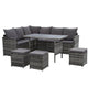 Outdoor Furniture Dining Setting Sofa Set Lounge Wicker 9 Seater Mixed Grey | Outdoorium