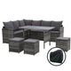 Gardeon Outdoor Dining Set Sofa Lounge Setting Chairs Table Ottoman Grey Cover | Outdoorium