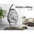 Outdoor Furniture Egg Hammock Hanging Swing Chair Stand Pod Wicker Grey - Outdoorium