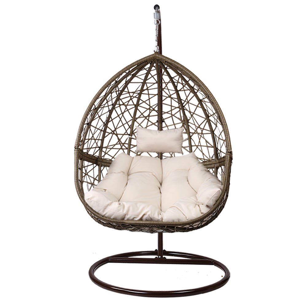 Outdoor Hanging Swing Chair - Brown - Outdoorium