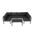 Outdoor Minimalist Charcoal Grey 7-Piece Lounge Set - Outdoorium