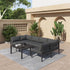 Outdoor Minimalist Charcoal Grey 7-Piece Lounge Set - Outdoorium