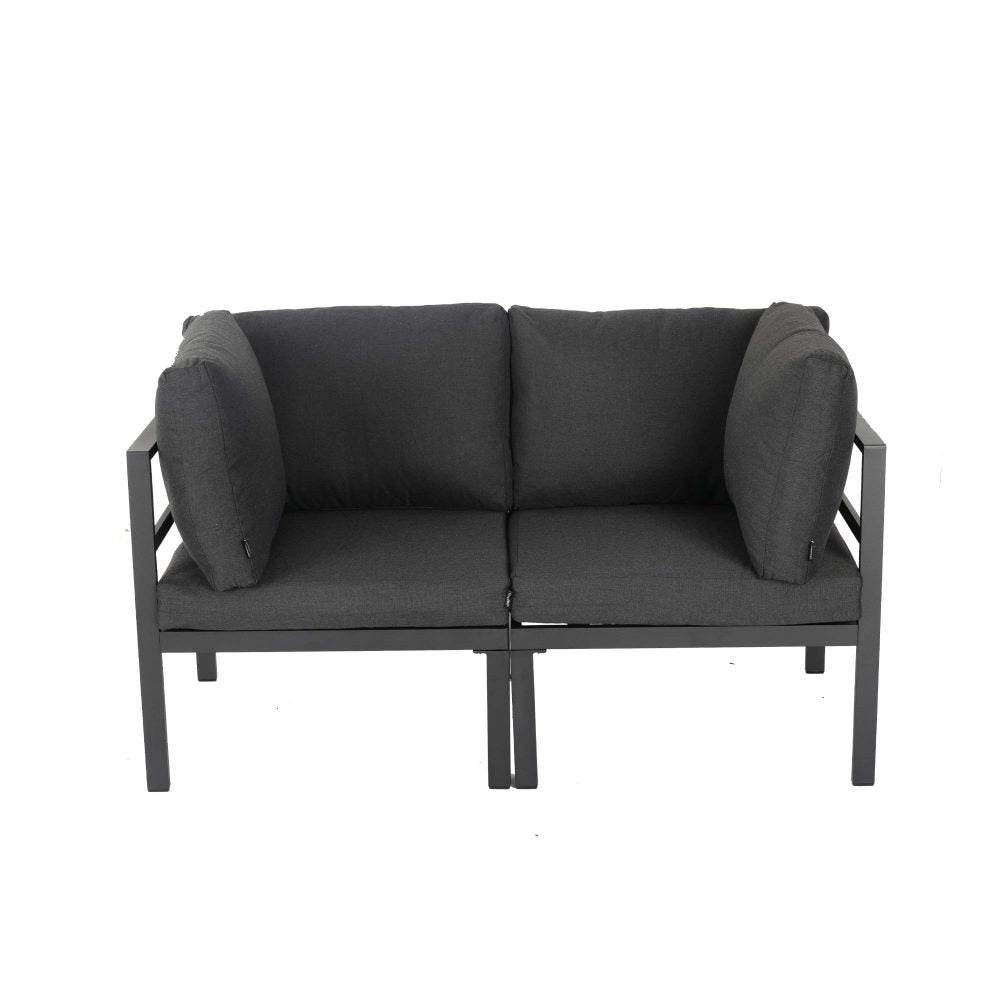 Outdoor Minimalist Charcoal Grey 7-Piece Lounge Set - Outdoorium