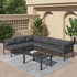Outdoor Minimalist Charcoal Grey 7-Piece Lounge Set - Outdoorium
