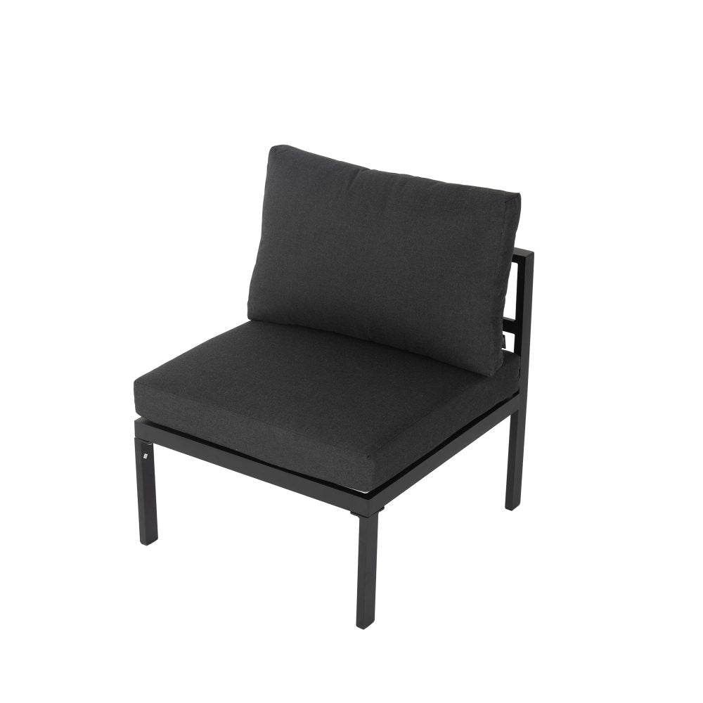 Outdoor Minimalist Charcoal Grey 7-Piece Lounge Set - Outdoorium