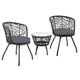 Gardeon 3PC Bistro Set Outdoor Furniture Rattan Table Chairs Patio Garden Cushion Black | Outdoorium
