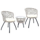 Gardeon 3PC Bistro Set Outdoor Furniture Rattan Table Chairs Patio Garden Cushion Grey | Outdoorium