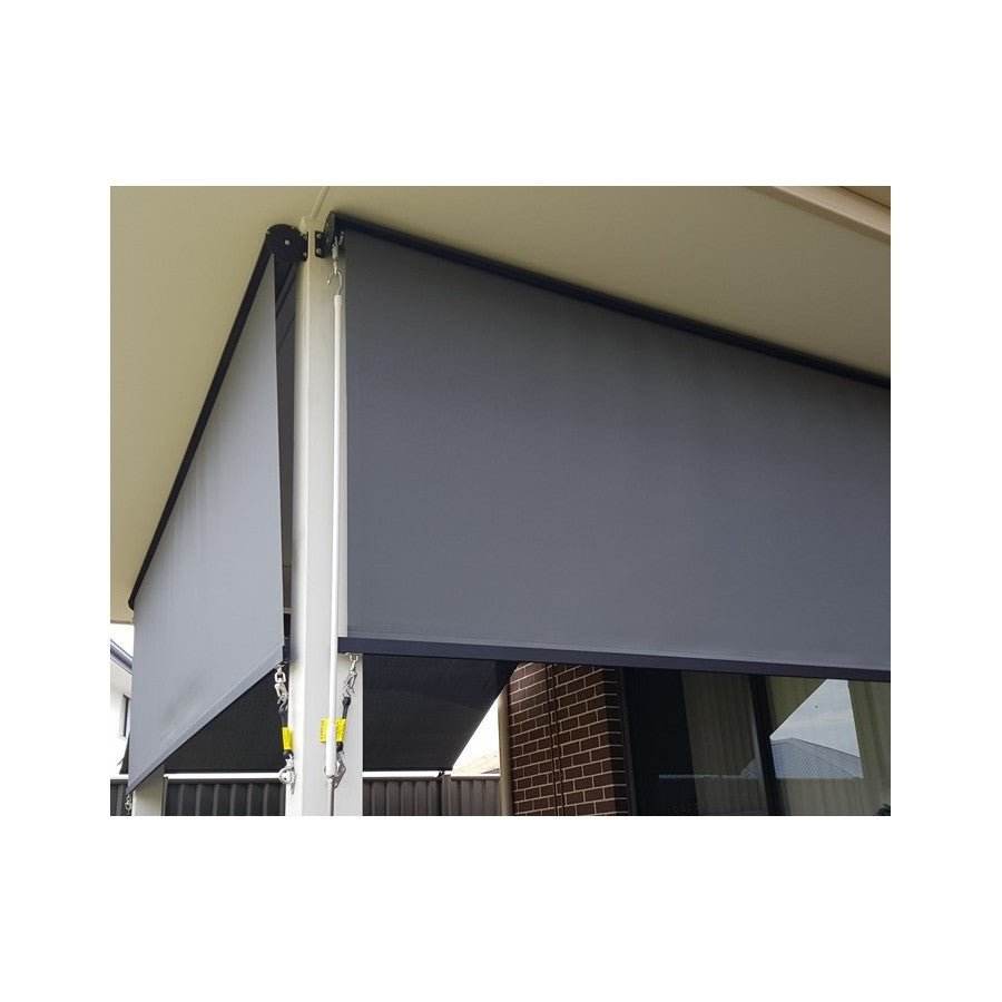 Outdoor Roller Blind Sun Screen Awning With Aluminium Hood - Outdoorium