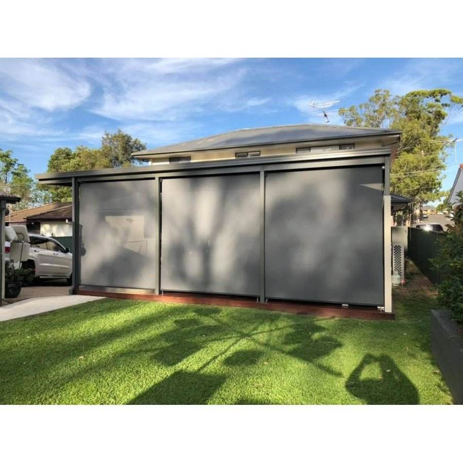 Outdoor Roller Blind Sun Screen Awning With Aluminium Hood - Outdoorium