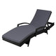 Gardeon Sun Lounge Wicker Lounger Outdoor Furniture Beach Chair Patio Adjustable Cushion Black | Outdoor Furniture - Sun Bed