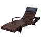 Gardeon Sun Lounge Wicker Lounger Outdoor Furniture Beach Chair Armrest Adjustable Brown | Outdoorium