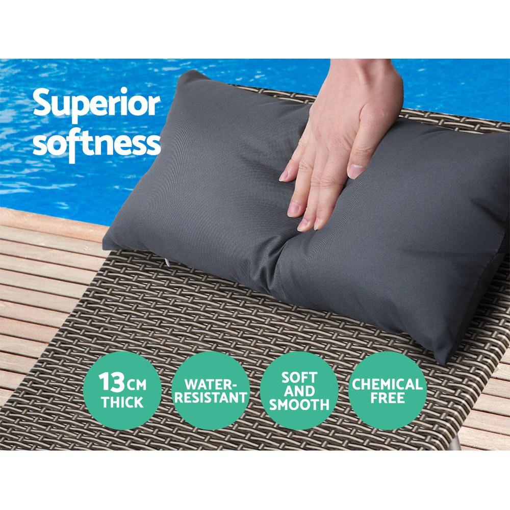 Outdoor Sun Lounge Furniture Day Bed Wicker Pillow Sofa Set - Outdoorium