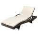Gardeon Sun Lounge Wicker Lounger Outdoor Furniture Beach Chair Patio Adjustable Cushion Grey&Beige | Outdoor Furniture - Sun Bed