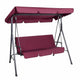 Gardeon Outdoor Swing Chair Garden Bench Furniture Canopy 3 Seater Wine Red | Home & Garden > Hammocks