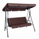 Gardeon Outdoor Swing Chair Garden Bench Furniture Canopy 3 Seater Brown | Home & Garden > Hammocks