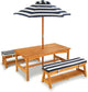 Outdoor Table & Bench Set with Cushions & Umbrella (Navy) | Baby & Kids > Kid's Furniture