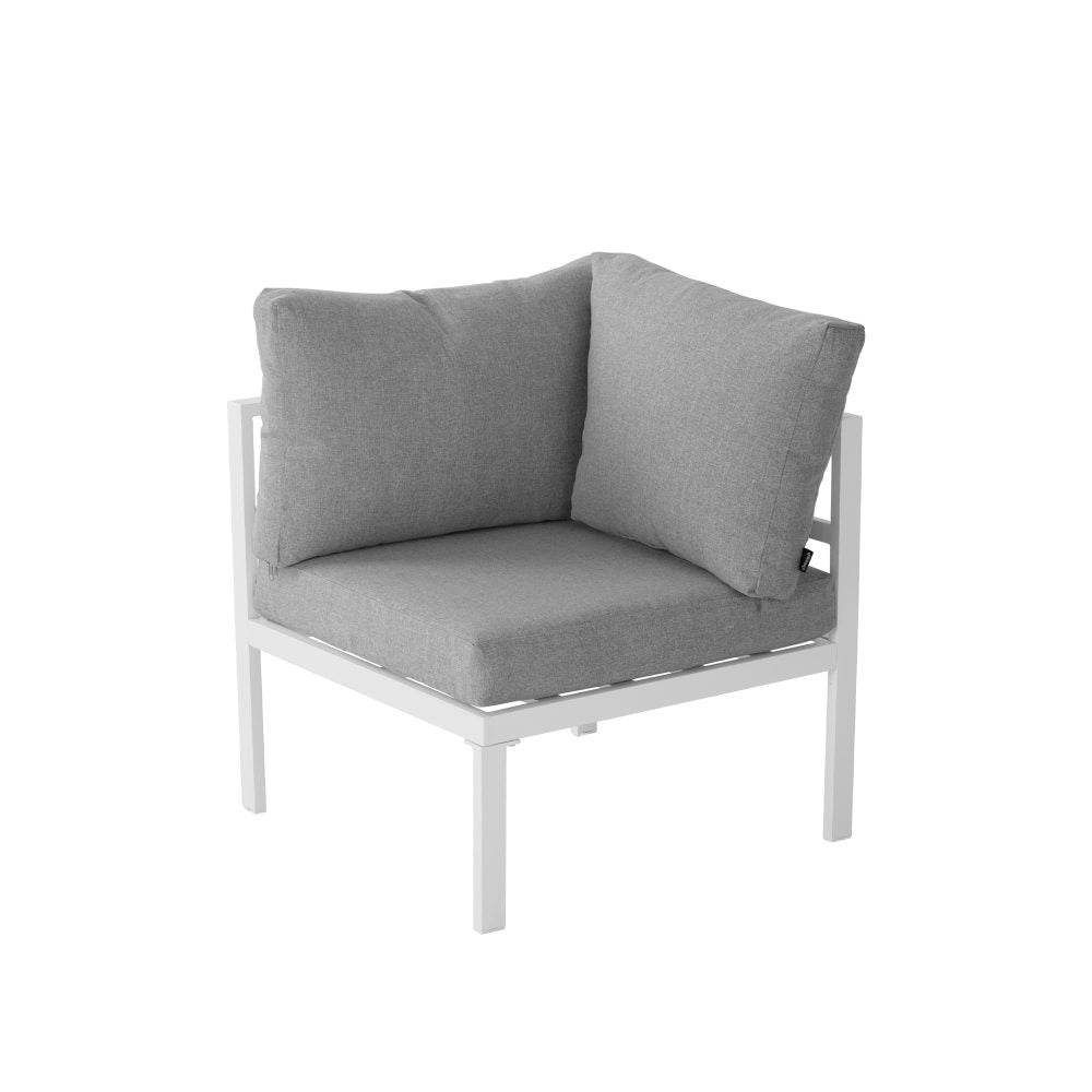 Outdoor White Modern 5 Piece Lounge Set - Outdoorium