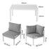 Outdoor White Modern 5 Piece Lounge Set - Outdoorium