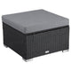 Outdoor wicker ottoman in Black | Furniture > Outdoor
