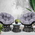 Gardeon Outdoor Lounge Setting Furniture Wicker Papasan Chairs Table Patio Black - Outdoorium