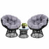Gardeon Outdoor Lounge Setting Furniture Wicker Papasan Chairs Table Patio Black - Outdoorium