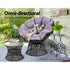 Gardeon Outdoor Lounge Setting Furniture Wicker Papasan Chairs Table Patio Black - Outdoorium