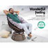Gardeon Outdoor Lounge Setting Furniture Wicker Papasan Chairs Table Patio Brown - Outdoorium