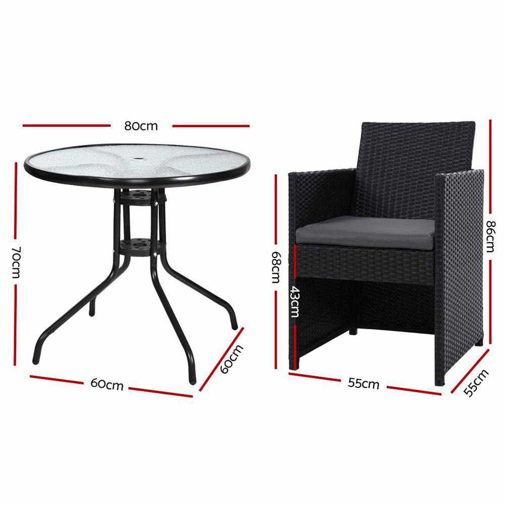 Patio Furniture Dining Chairs Table Patio Setting Bistro Set Wicker Tea Coffee Cafe Bar Set - Outdoorium