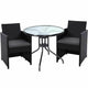 Gardeon 3PC Bistro Set Outdoor Furniture Rattan Table Chairs Cushion Patio Garden Hugo | Outdoorium
