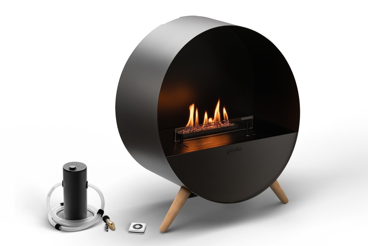 Planika Bubble Wall &amp; Floor Net Zero fireplace - Outdoorium