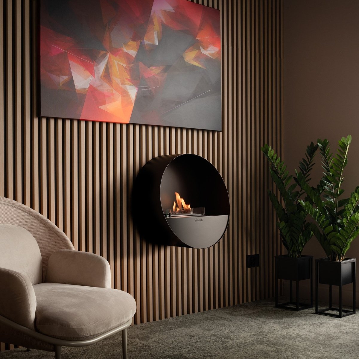 Planika Bubble Wall Net Zero fireplace - Outdoorium