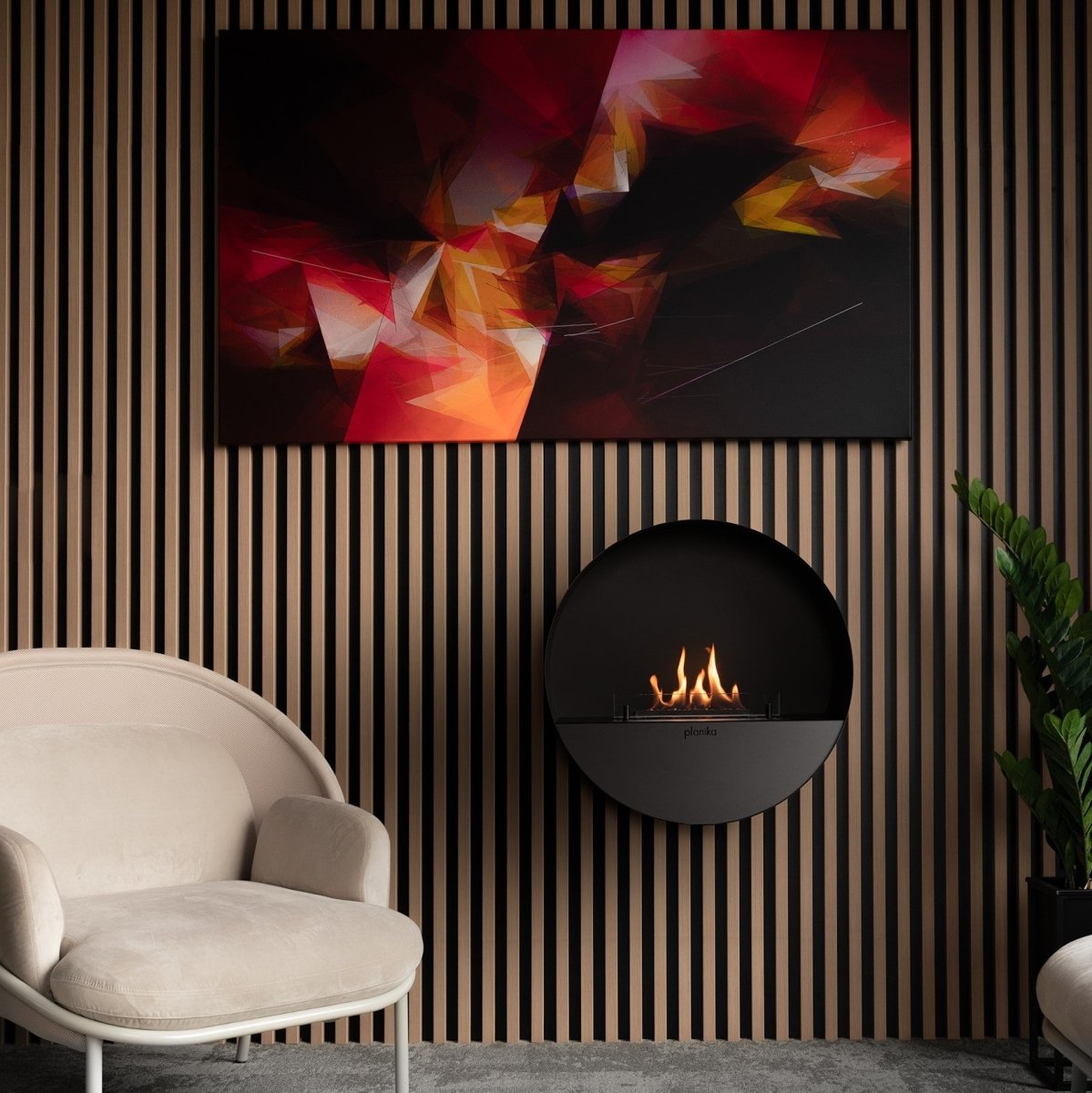 Planika Bubble Wall Net Zero fireplace - Outdoorium