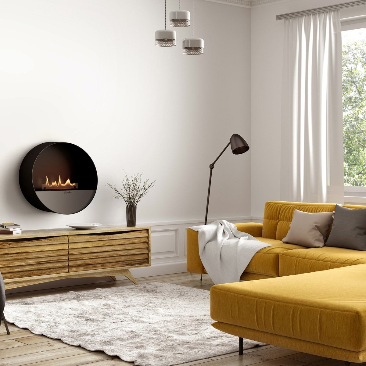 Planika Bubble Wall Net Zero fireplace - Outdoorium