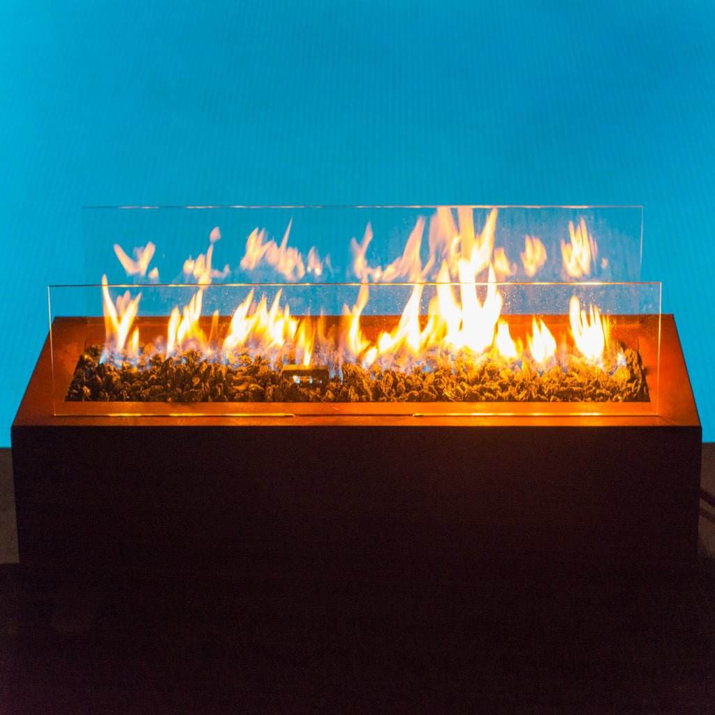 Planika Galio Corten Outdoor Gas Fireplace Automatic - Outdoorium